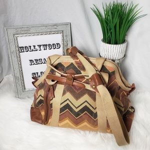 BDG large canvas chevron satchel bag purse
